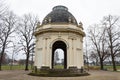 Herrenhausen palace gardens pavilion close up winter clouds