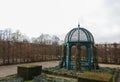 Herrenhausen palace gardens in winter cloudy sky