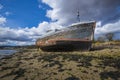 The wreck of a fishing trawler at Corpach near Fort William in the Highlands of Scotland