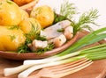 Herring marinaded with potato and fennel Royalty Free Stock Photo