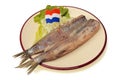 Herring on plate Royalty Free Stock Photo
