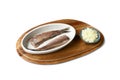 Herring on plate with chopped onions Royalty Free Stock Photo