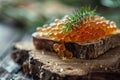 Herring Roe on Rye Bread Royalty Free Stock Photo