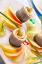 Herring rolls with apple Royalty Free Stock Photo
