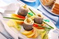 Herring rolls with apple Royalty Free Stock Photo