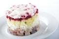 Herring salad with potatoes and beetroot Royalty Free Stock Photo