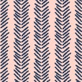 Herringbone blue and pink hand drawn simple seamless texture.