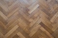 Herringbone parquet floor - old wooden floor Royalty Free Stock Photo