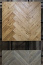 Herringbone parquet texture in the store. Light-colored flooring probe Royalty Free Stock Photo