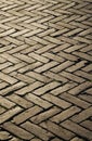 Herringbone pattern of block pavement. Royalty Free Stock Photo