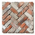 Herringbone pattern of old brick and stone tiles for rustic wall or floor Royalty Free Stock Photo