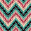 Herringbone Pattern_Pink-Green