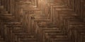 Herringbone pattern warm brown wood boards or planks surface background texture, empty floor or wall hardwood wallpaper Royalty Free Stock Photo