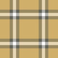 Herringbone plaid pattern in grey, mustard yellow gold, and white. Seamless tartan check plaid for flannel shirt, skirt.