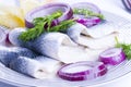 Herrings on a plate Royalty Free Stock Photo