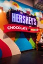 Welcome sign at Hershey`s chocolate world. Royalty Free Stock Photo