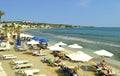 Hersonissos beach tourists in Crete