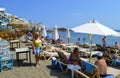 Hersonissos beach tourists in Crete