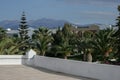 09.19.2008, Hersonissos, Crete, Greece. Landscape of the hotel on the coast. Stairs and trees close up.