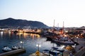 Hersonissos harbour at dusk, Crete.