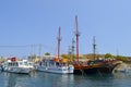 Hersonissos tourist cruise ships in the harbour