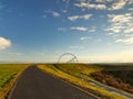 Herten, Germany - December 28, 2020: The Horizon Observatory on the Hoheward Heap beautifully lit by the morning sun.