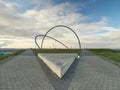 Herten, Germany, December 28, 2020: The Horizon Observatory on the Hoheward Heap. Ruhr Metropolis landmark.