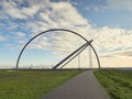 Herten, Germany - December 28, 2020: The Horizon Observatory on the Hoheward Heap. Ruhr Metropolis landmark.