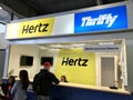 Hertz car rental counter in the airport