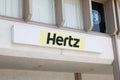 Hertz rental car sign