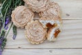 Hertzog tartlets, traditional South African dessert Royalty Free Stock Photo