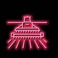 hervesting machine neon glow icon illustration Royalty Free Stock Photo