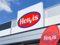 Hervis Sports storefront logo in Romania Royalty Free Stock Photo