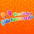Herzlichen GlÃÂ¼ckwunsch - Happy Birthday Card Vector. Royalty Free Stock Photo