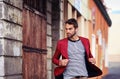 Hes earned his stripes in style. a handsome young man spending the day in the city. Royalty Free Stock Photo