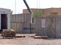 Blast barriers and bunker on a military camp in Iraq Royalty Free Stock Photo