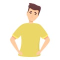 Hesitant boy icon cartoon vector. Vuca uncertainty