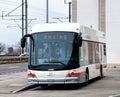 A Hess bus in Fluelen, Switzerland Royalty Free Stock Photo