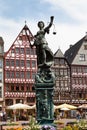 Hesse,Frankfurt,Roemerberg,View of Lady Justice statue a