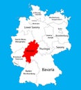 Hesse, Hessen state map, Germany, vector map silhouette.