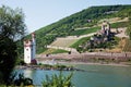 Hesse,Rhineland-Palatinate,View of mouse tower and castl