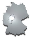 Hessen 3d map Royalty Free Stock Photo