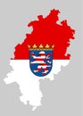 Hessen map and flag vector silhouette illustration isolated on  background Royalty Free Stock Photo