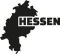 Hessen map with german title Royalty Free Stock Photo