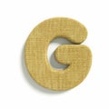 Hessian letter G - Capital 3d jute font - suitable for fabric, design or decoration related subjects