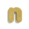 Hessian letter N - Small 3d jute font - Suitable for fabric, design or decoration related subjects