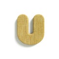 Hessian letter U - Small 3d jute font - Suitable for fabric, design or decoration related subjects