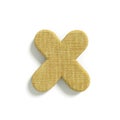 Hessian letter X - Small 3d jute font - Suitable for fabric, design or decoration related subjects