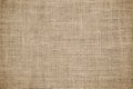 Hessian sackcloth burlap woven texture background, Cotton woven fabric close up with flecks of varying colors of beige and brown Royalty Free Stock Photo