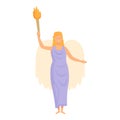 Hestia icon cartoon vector. Greek god